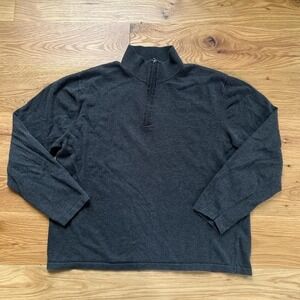 J. Ferrar Grey Quarter Zip Sweatshirt Men's XL • 100% Cotton • Minimalist